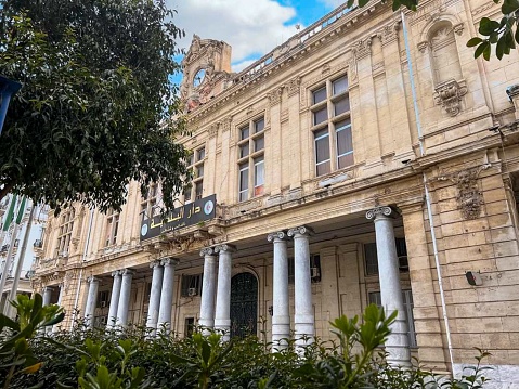 Panoramic view of a beautiful colonial building ( town hall )in the city of Annaba