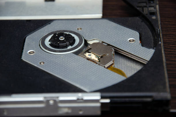 Close up of Laser head reader of CD DVD rom for desktop computer or server.