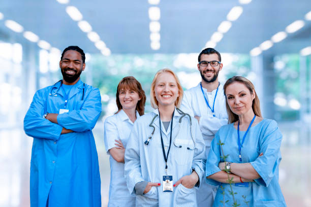 istock Multiethnic medical staff Portrait team 1409958015