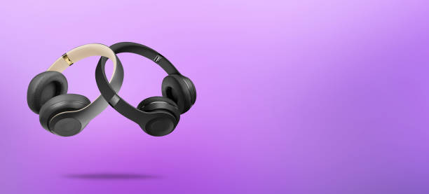 istock Headphones on abstract purple background 1409963294