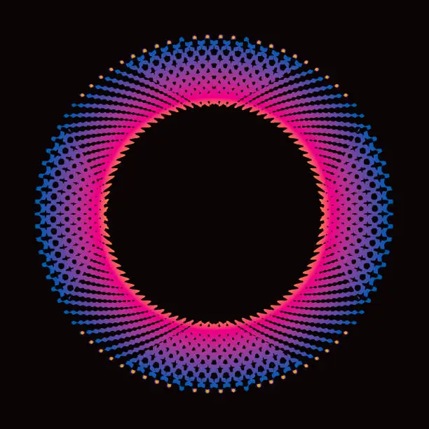 Vector illustration of Torus shape with half tone pattern