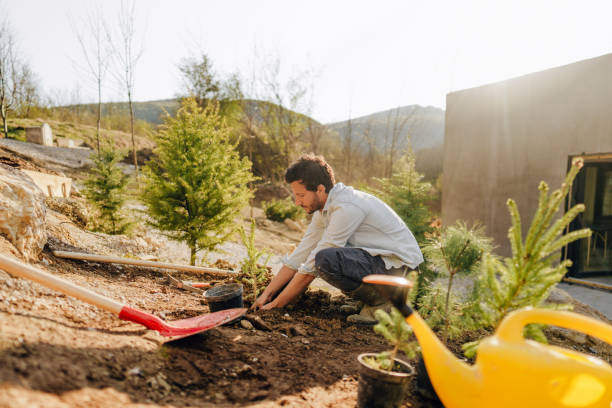 istock Man working in his garden 1409967928