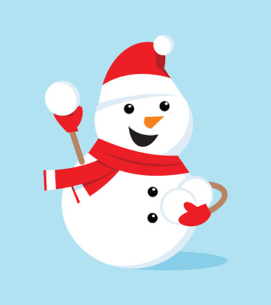 Vector cute snowman character icon