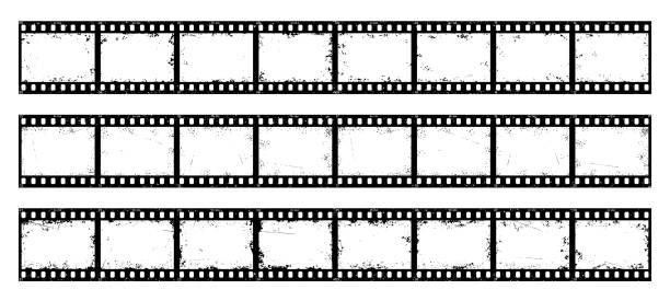 langer grunge-filmstreifen, vintage-filmstreifen - trikot stock-grafiken, -clipart, -cartoons und -symbole