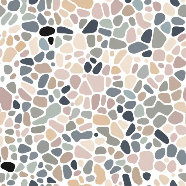 Vector illustration of Seamless wall pattern of bright round sea pebbles