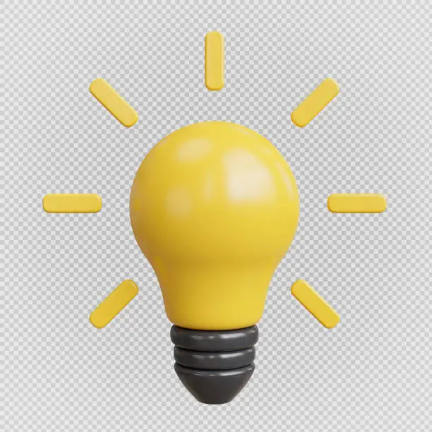 Photo of 3d render of light bulb isolated backgroundwith clipping path.