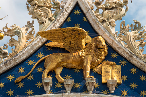 Close up details of Saint Mark's Basilica in Venice, Italy