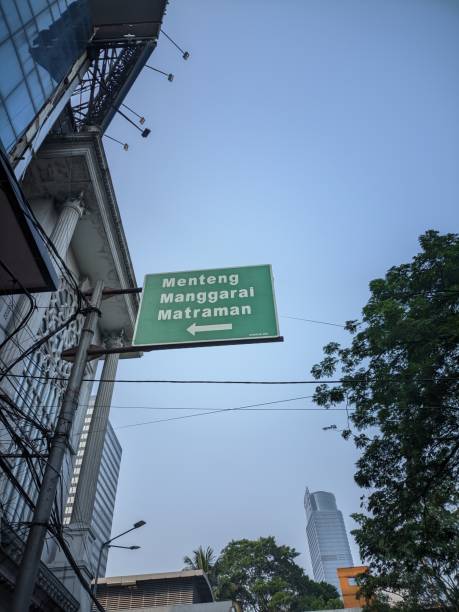 istock signpost for Menteng, Manggarai, Matraman 1409988547