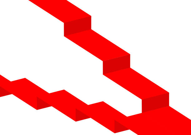 3D illustration of abstract red shapes