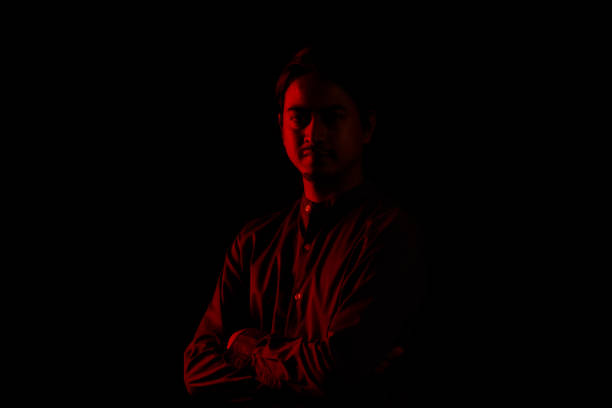 Portrait, Black Background, color, contrast.