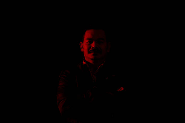 Portrait, Black Background, color, contrast.