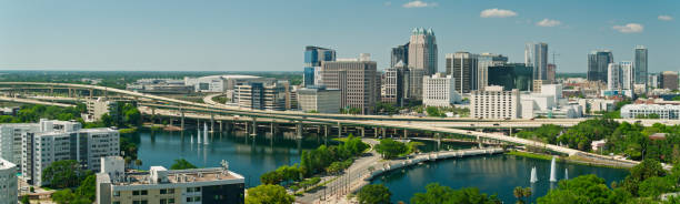 istock Panoramic Drone Shot of Downtown Orlando 1409993459