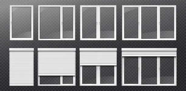 Vector illustration of Set of pvc windows