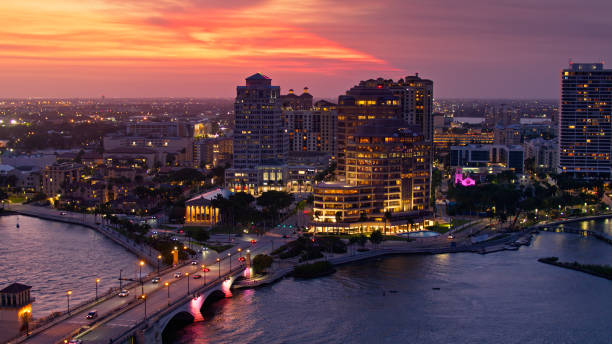 istock Colorful Sunset in West Palm Beach - Drone Shot 1409994518