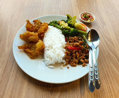 Traditional tasty thai food with  chilli fish sauce