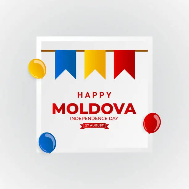 Vector illustration of Moldova independence day greeting design