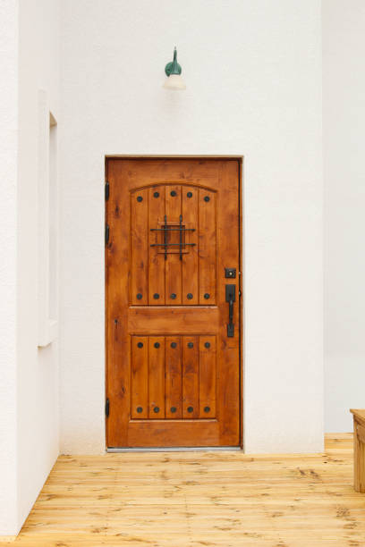 istock a vintage-style wooden front door 1410003011