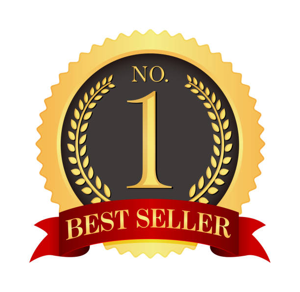 No.1 medal icon illustration | best seller No.1 medal icon illustration | best seller best sellers stock illustrations
