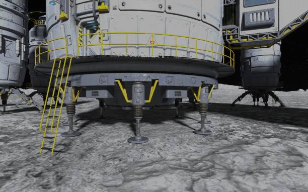 istock Moon colony. Base on Moon. Life on Moon. 3d Illustration. 1410013243