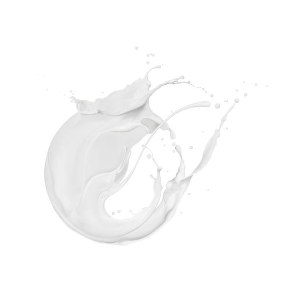 istock Splashes of milk in spherical shape isolated on a white background 1410017017