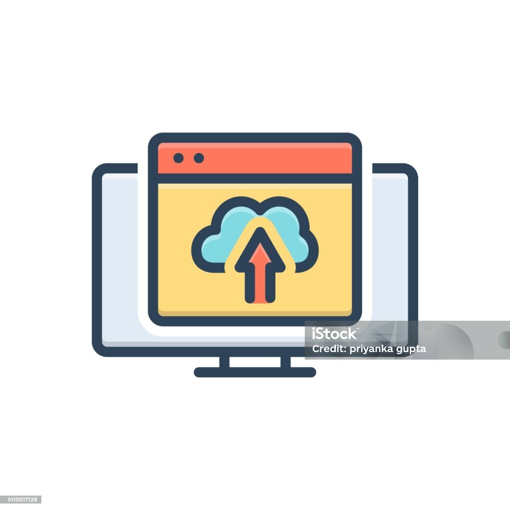 Upload To Computer Icon Upload Transfer Stock Illustration - Download Image Now - Computer ...
