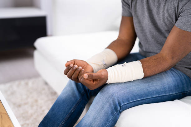 istock Bandaged Wrists After Cutting Veins 1410017548