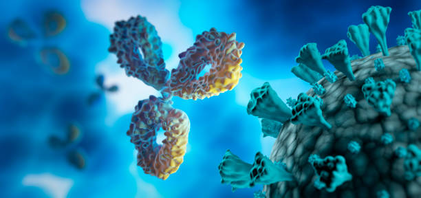 istock Antibodies and virus - 3D Illustration 1410019108