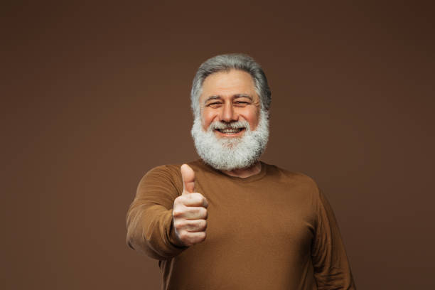 istock Portrait of a real happy old man 1410029808