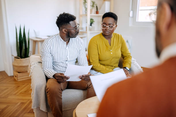 istock Couple on a therapy in the office 1410037461