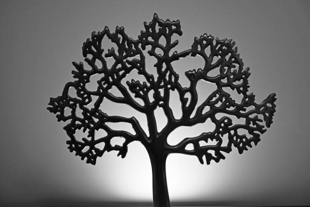 Black and white silhouette of the tree of life