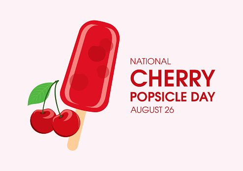 Popsicle Week National Cherry Popsicle Day Vector Stock Illustration - Download Image ...