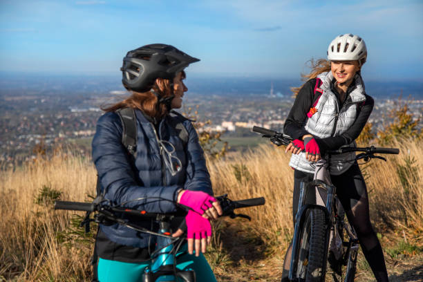 istock Two young women on a e-bike ride 1410039152