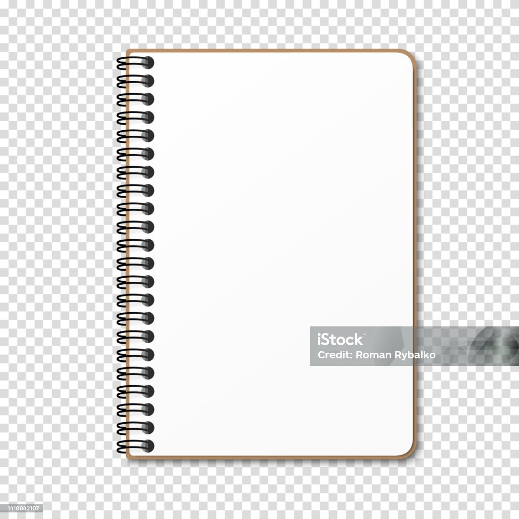 Notepad With A Vertical Spring Spiral Notebook With A Blank White Sheet  Vector Illustration On A Transparent Background Stock Illustration -  Download Image Now - iStock