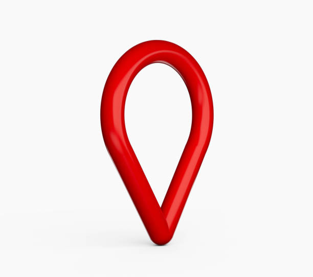 istock Red map pointer 3d pin. Location symbol made with red round pipe 3D Illustration 1410043960