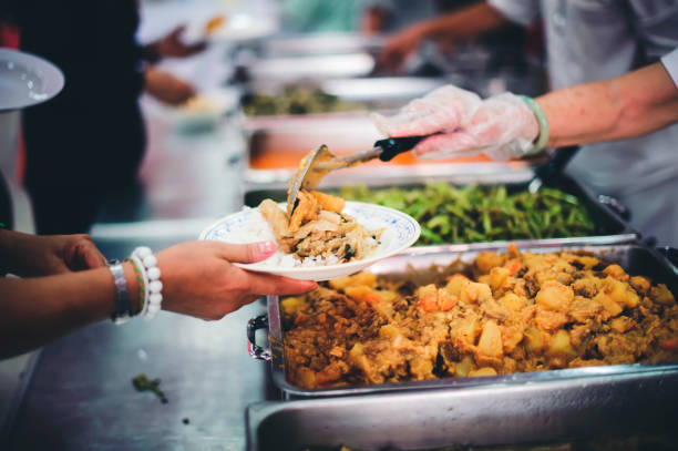 istock Free food donation to the poor 1410045220
