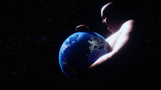 istock the fat man holds the earth in his hands. Obesity problem concept. 3d rendering. 1410047300