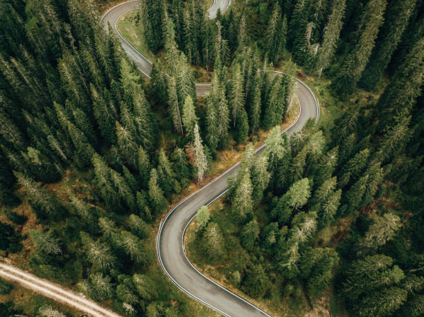 istock winding road aerial view 1410052417