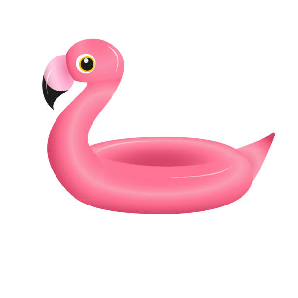 illustrations, cliparts, dessins animés et icônes de anneau de flamant rose - plastic flamingo