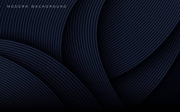 абстрактный черный с волнистой линией измерения перекрывает фон. eps10 вектор - pattern backgrounds blue black stock illustrations