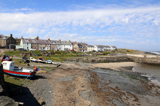 The beautiful old fishing village and harbour of Craster on the North Sea Coast of Northumberland.