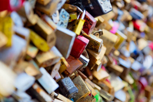 Love lock bridge Paris, France