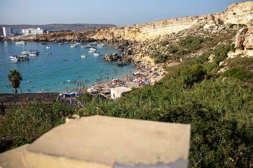 Beach full with people at Malta