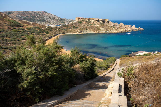 istock Empty beach early on the morning at Malta 1410056587