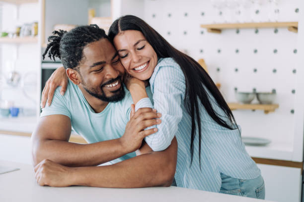 istock Happy couple at home. 1410057077