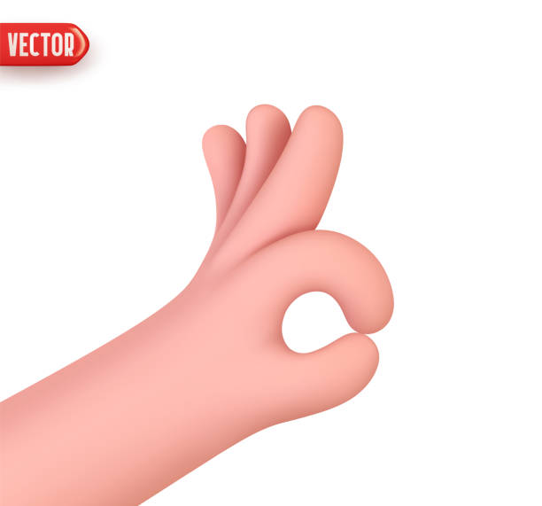 istock Hand human symbol ok, good gesture. Realistic 3d design In cartoon style. Icon isolated on white background. Vector illustration 1410057789