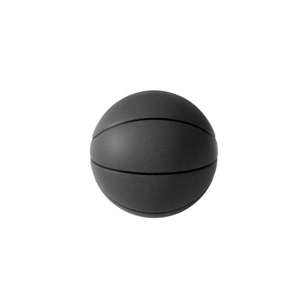istock Black basketball ball isolated on white background. 3d rendering 1410059683
