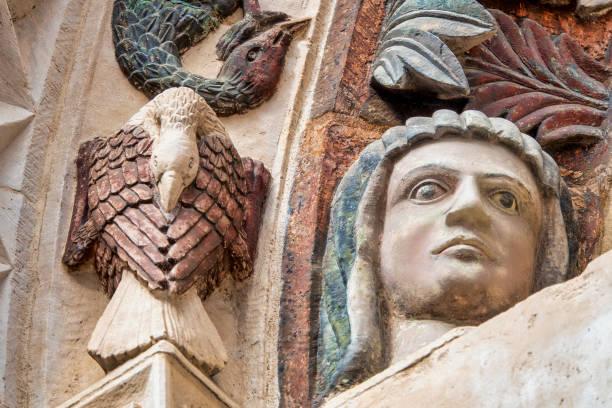 Detail of the lunette of the church of San Francesco, Città Sant'Angelo, Italy