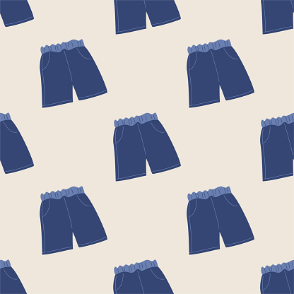 Seamless vector shorts pattern. Stylish summer fashion garment background for fabric, textile, cover etc.