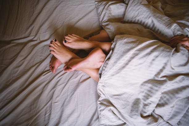 I feel the most beautiful when I fall asleep next to you stock photo