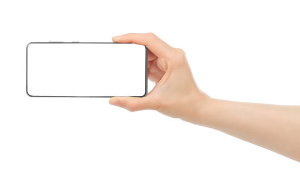 istock Hand holding modern Smart Phone, isolated on white background 1410065447